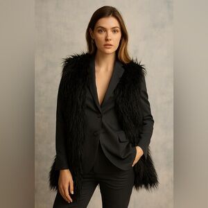 I LOVE H81 Black Faux Fur Vest
A3